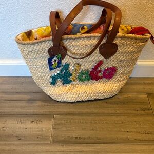 Jams world aloha Colorful Woven Tote Bag NWT